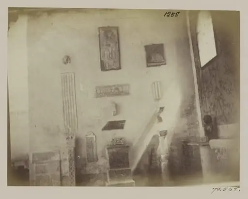 Church of S. Giorgio in Velabro - Fragments of marble sculpture, Tombs, &c., from the old Church, built into the wall., by John Henry Parker