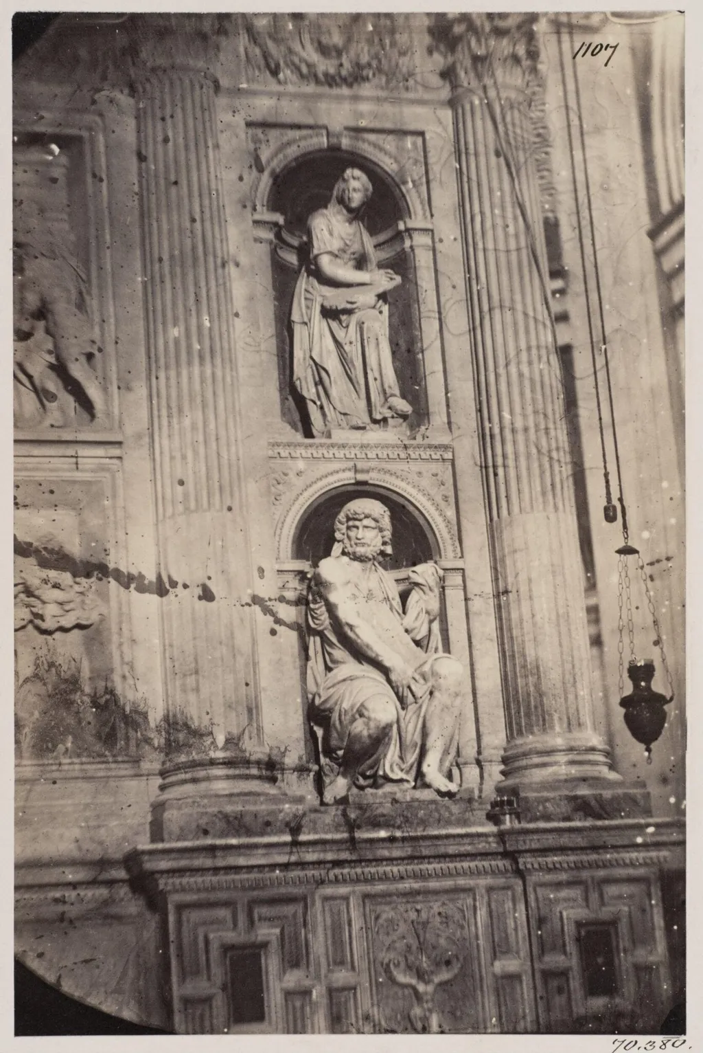 Out of Rome - House of the Blessed Virgin at Loreto. Sculpture of the figures of Prophets, A.D. 1520, by John Henry Parker, photographic, 1867
