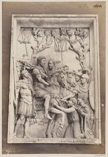 Sculpture - Bas-relief of Marcus Aurelius granting peace to the Germans, from his Arch, now in the Palazzo de' Conservatori on the Capitol, by John Henry Parker