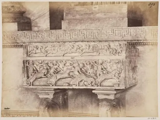 Sculpture - Chariot-race and horse-race, on a Sarcophagus (now in the Vatican Museum)