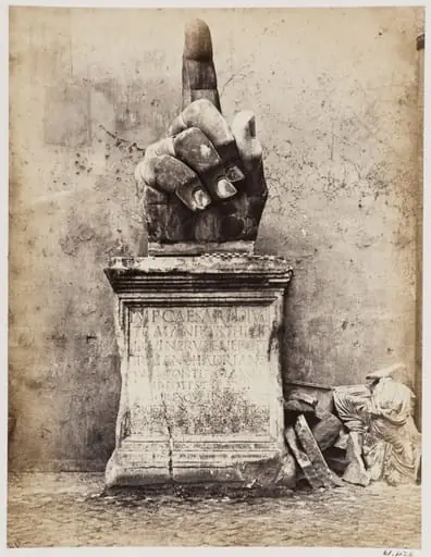 Sculpture - Colossal Hand in the Courtyard of the Palazzo de' Conservatori on the Capitol, by John Henry Parker