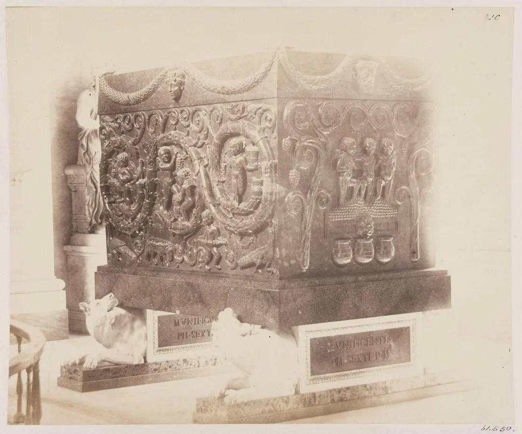 Sculpture - Sarcophagus of Porphyry of S. Constantia, A.D. 350, by John Henry Parker, photographic, 1866