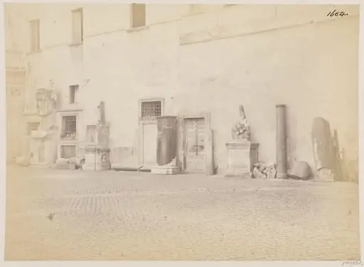Sculpture - View on the left side of the Court-yard of the Palazzo de' Conservatori on the Capitol, shewing fragments of colossal Statues, by John Henry Parker