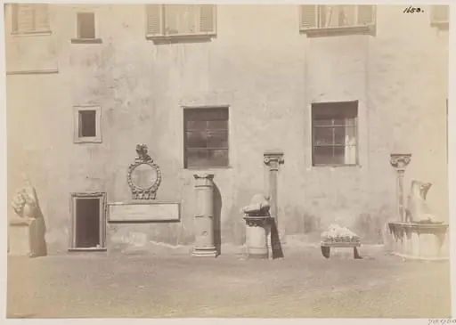 Sculpture - View on the right side of the Court-yard of the Palazzo de' Conservatori on the Capitol, shewing fragments of colossal Statues