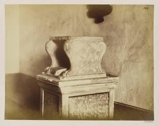 Sculptures - Marble Seat of S. Gregory in the Church of S. Stefano Rotondo, with Shallow Carving, c. A.D. 590., by John Henry Parker