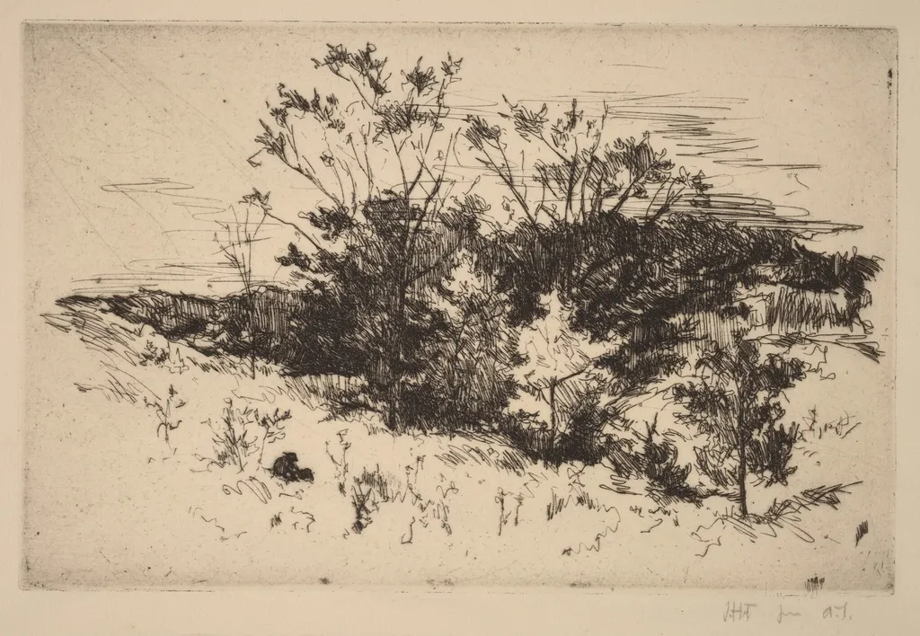 Autumn Avondale, by John Henry Twachtman, ink, 1880