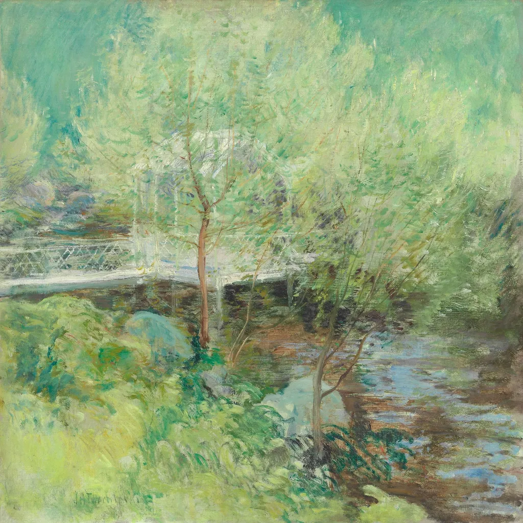 The White Bridge, by John Henry Twachtman, oil, 1898