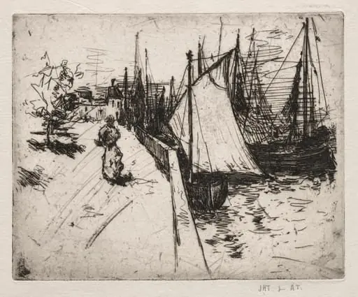 Woman on Quay, Honfleur, by John Henry Twachtman
