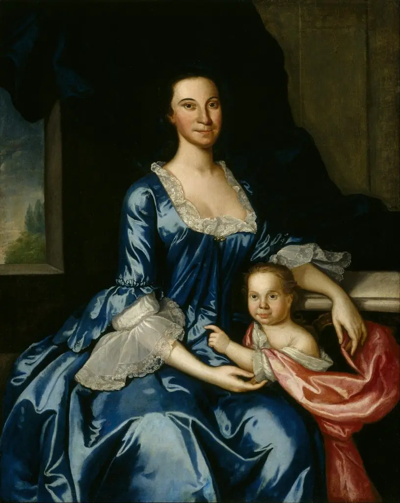 Portrait of Mrs. Matthew Tilghman (Anna Lloyd, 1724–1794) and Her Daughter, Anna Maria (1755–1843), by John Hesselius