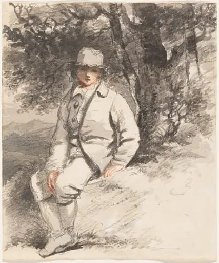 A Young Boy Seated Beneath a Tree, by John Hoppner