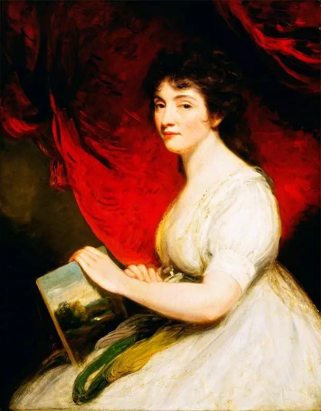 Miss Mary Linwood (1755–1845), Artist in Needlework, by John Hoppner