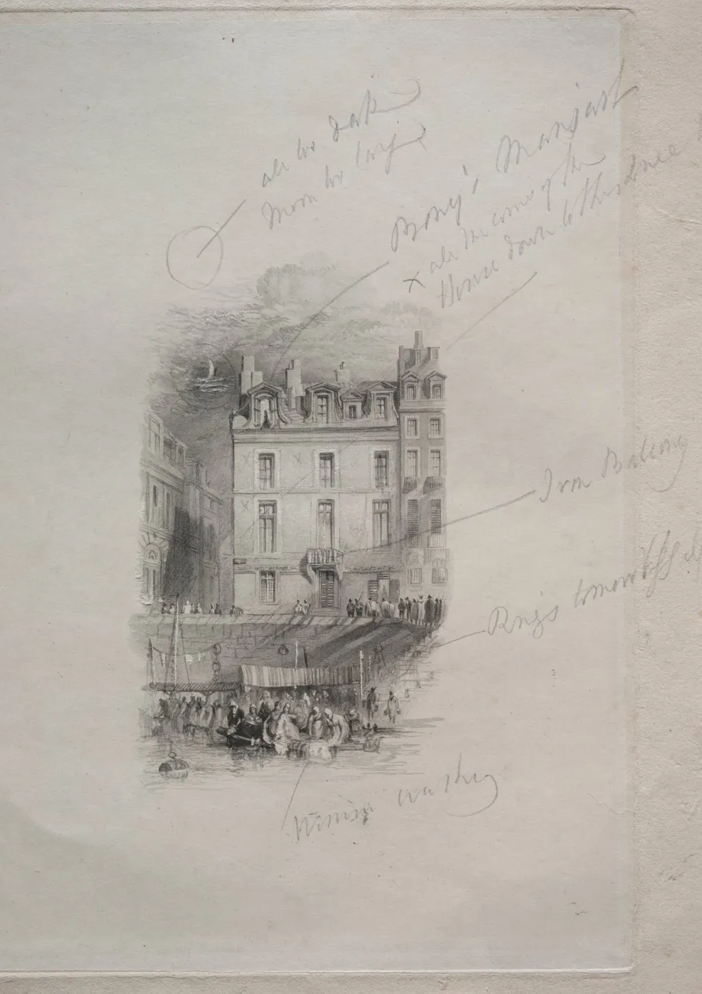 Napoleon's Logement, Quai Conti, by John Horsburgh, 1836