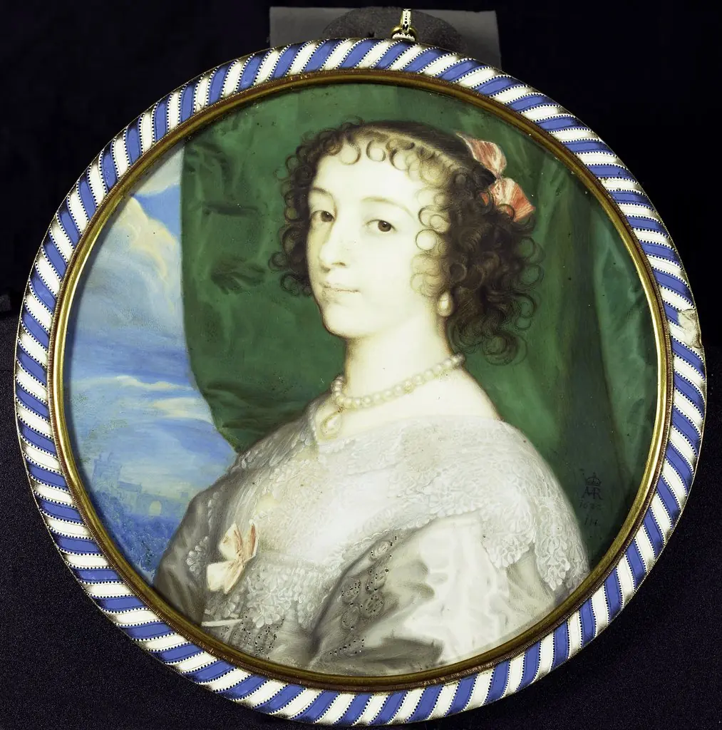 Portrait of Henriette Maria (1609-1669), wife of Charles I of England, by John Hoskins