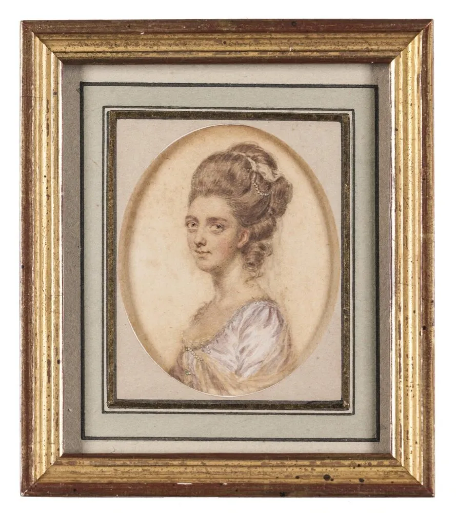 Mrs Berresford, by John I Smart, gouache, 1790