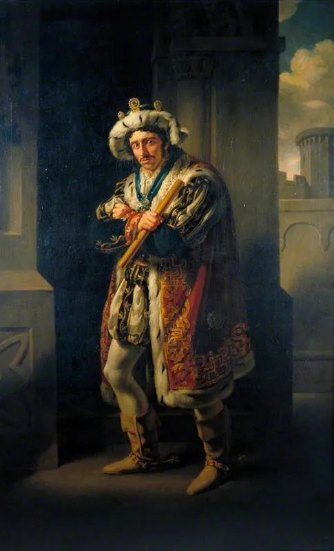 Edmund Kean as Richard III, by John James Halls, oil, 1814