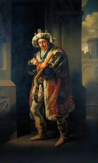 Edmund Kean as Richard III, by John James Halls, 1814