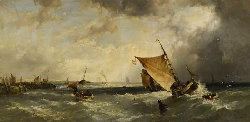 A Sea-piece, by John James Wilson, oil, 1852
