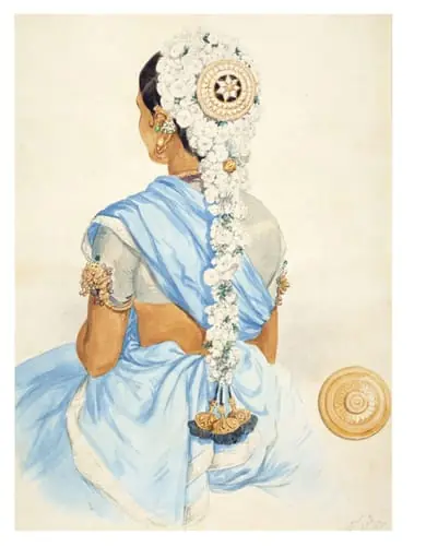 Portrait of a Hindu woman wearing a head-dress, by John Joseph Fonçeca