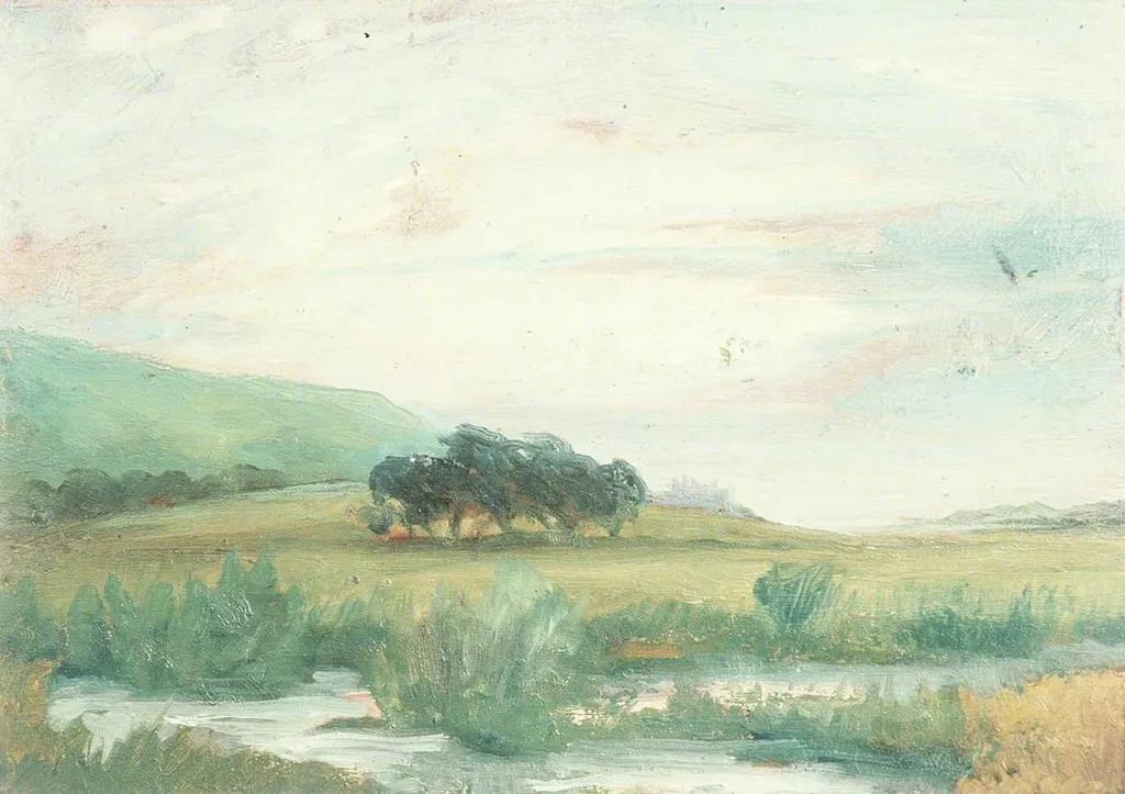 Harlech Castle from Cae Llan, by John Kelt Edwards, oil, 1905