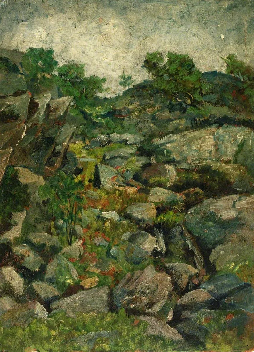 Rocky Landscape, by John Kelt Edwards, oil, 1910