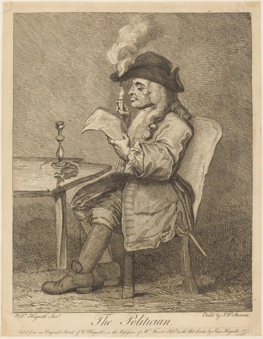 Politician, by John Keyse Sherwin, ink, 1775