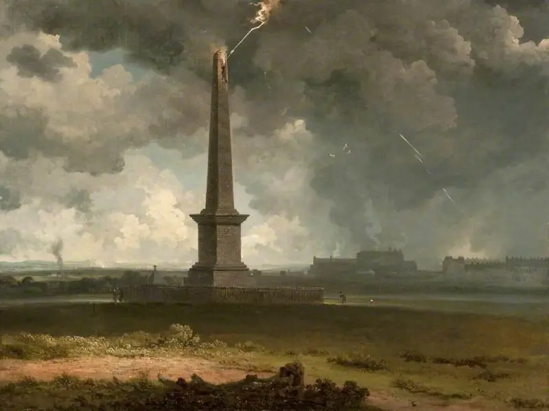 The Nelson Monument on Glasgow Green Struck by Lightning, by John Knox