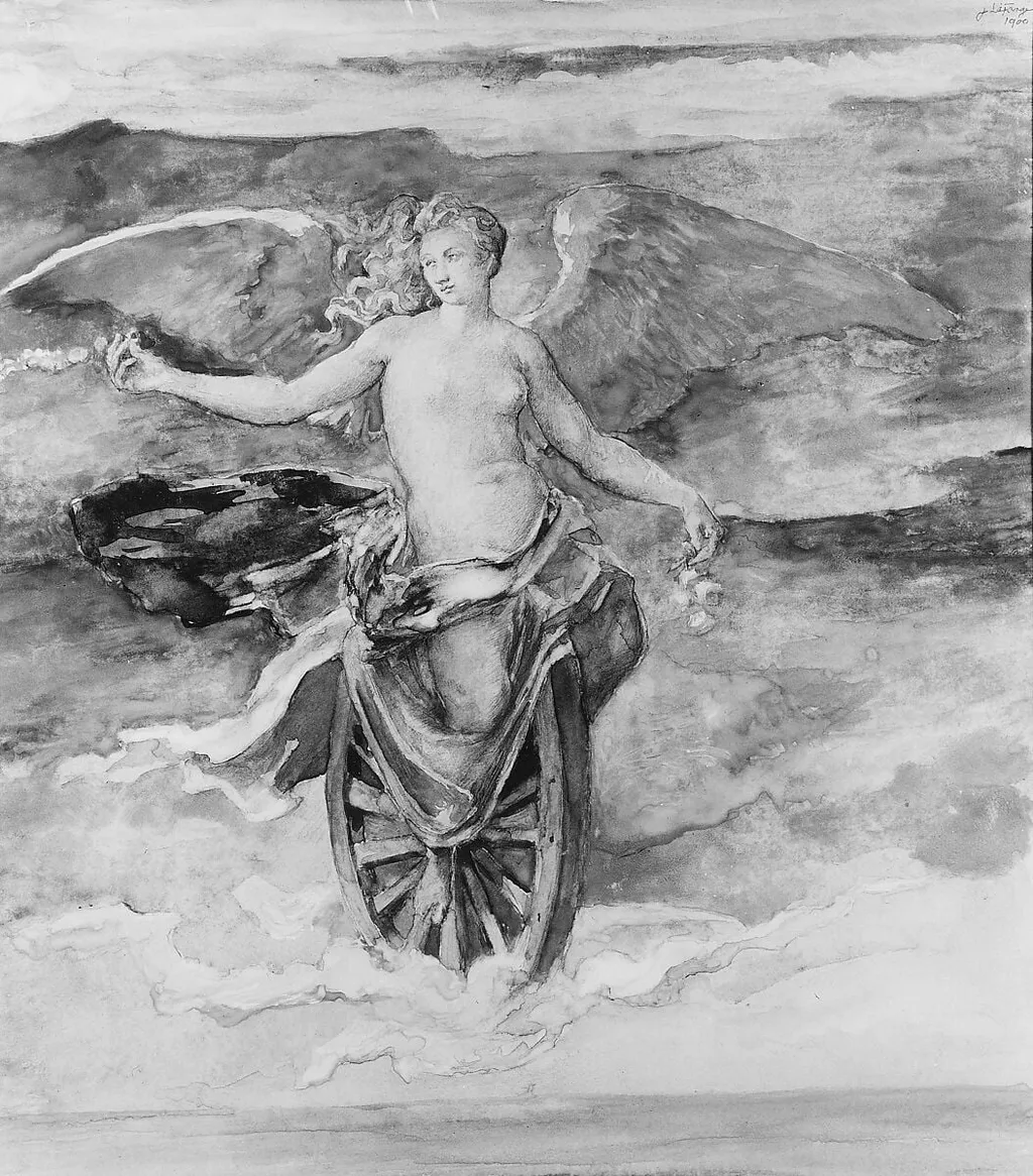 عجلة الحظ, by John La Farge, watercolor, 1900