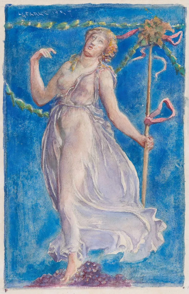 A Bacchante, by John La Farge, watercolor, 1897