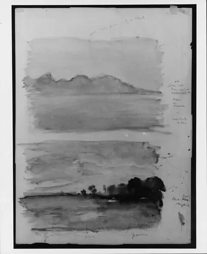 Double Study of Dawn, Moorea Seen across the Water, Tahiti, by John La Farge
