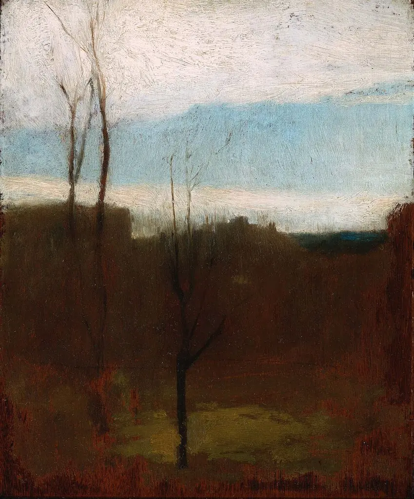 Landscape with Bare Trees and Coastline, by John La Farge