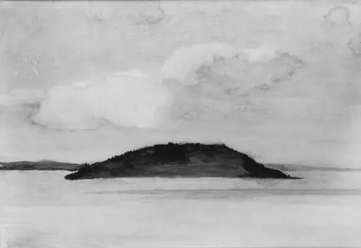 Sheep Porcupine Island, Bar Harbor, Maine, Evening Study, August 29, 1896, by John La Farge