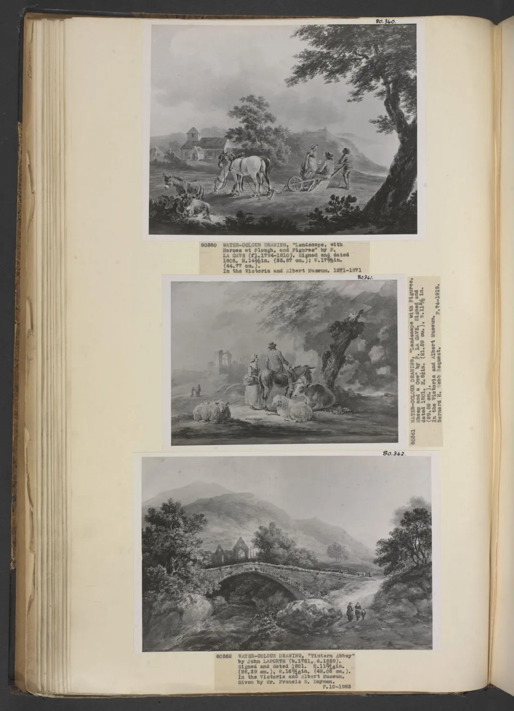 Tintern Abbey, by John Laporte, watercolor, 1801
