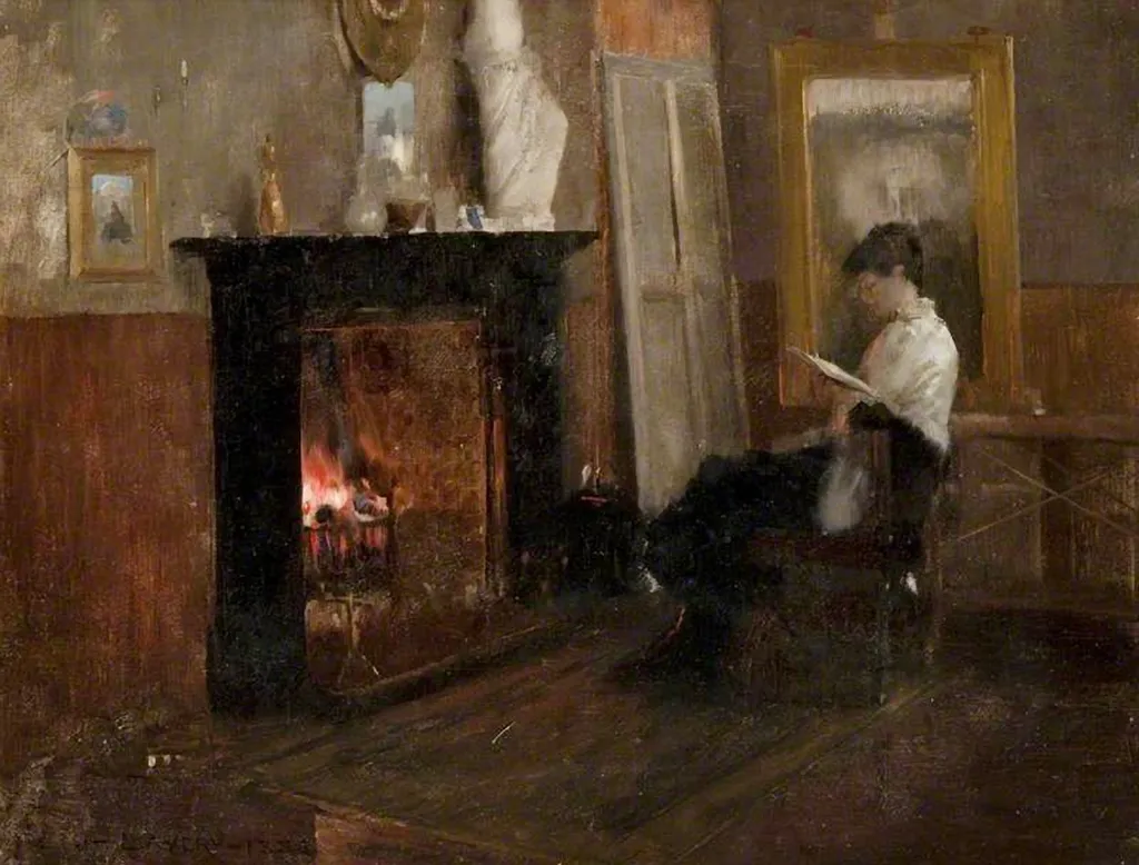 A Quiet Day in the Studio, by John Lavery, oil, 1893