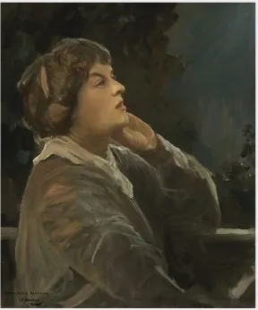 Portrait of Dora Sigerson (Mrs Shorter) (c.1870-1918), Poet, by John Lavery, oil, 1919