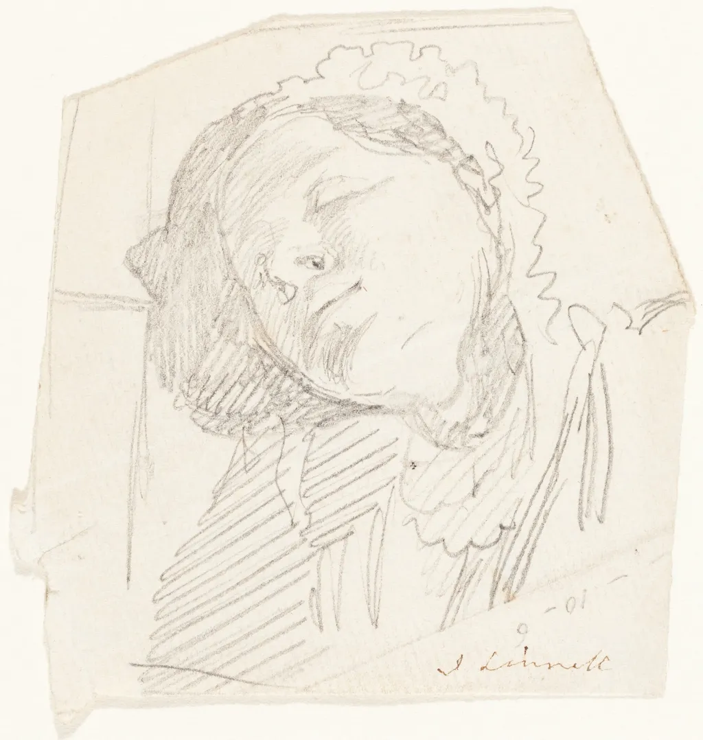 A Woman Resting, by John Linnell, graphite, 1837