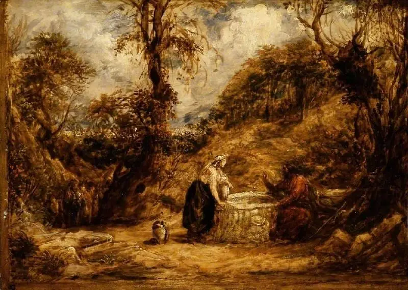 Christ and the woman of Samaria at Jacob's well, by John Linnell