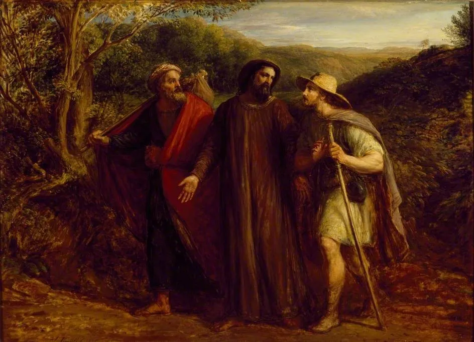 Christ's Appearance to the two Disciples journeying to Emmaus, by John Linnell, oil, 1835