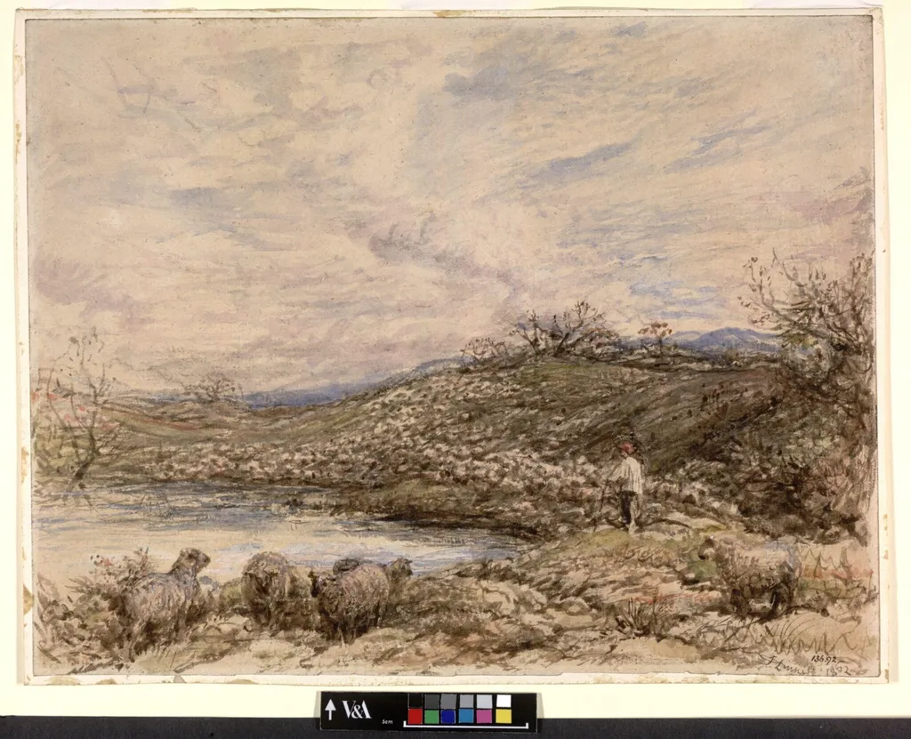 Collecting the Flock, by John Linnell, watercolor, 1862