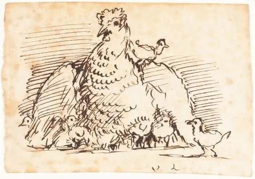 Hens and Chicks, by John Linnell
