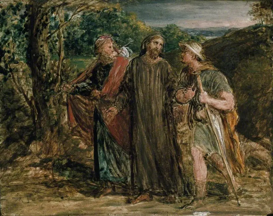 Sketch for 'Christ's Appearance to the two Disciples journeying to Emmaus', by John Linnell