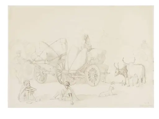 Farmers waiting for an offer at Khamgaom cotton market, by John Lockwood Kipling