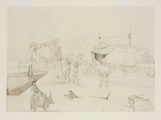 Loading cotton onto boats