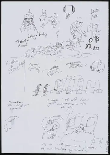 Artist's sketchbook page, by John Longstaff