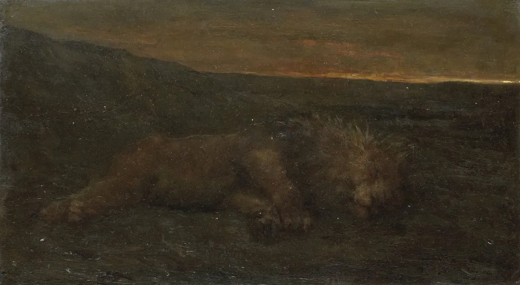 Sleeping Lion by Night, by John Macallan Swan, unspecified, 1890