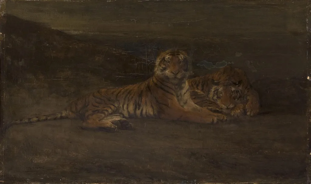 Tigers, by John Macallan Swan, oil, 1897