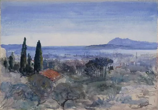 Looking down on the Harbour of Toulon, by John MacWhirter
