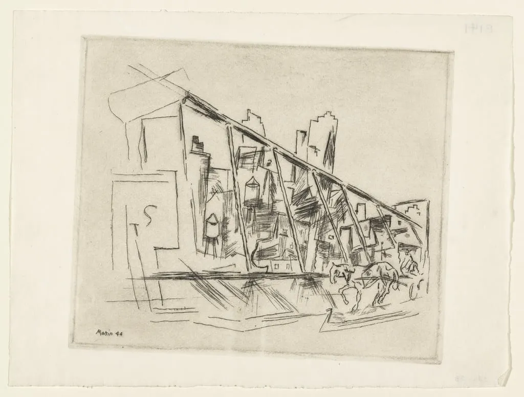 Untitled, by John Marin, ink, 1944