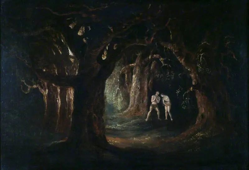 Adam Listening to the Voice of God the Almighty, by John Martin