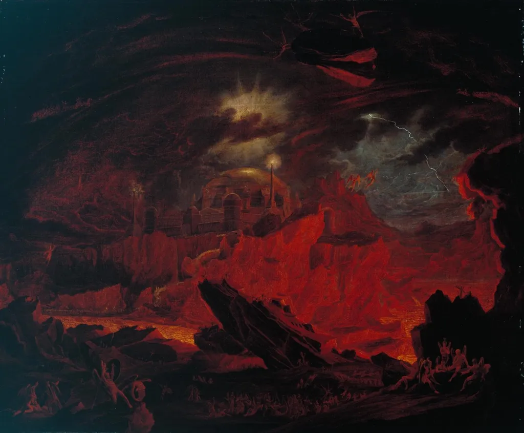 Fallen Angels in Hell, by John Martin, oil, 1841