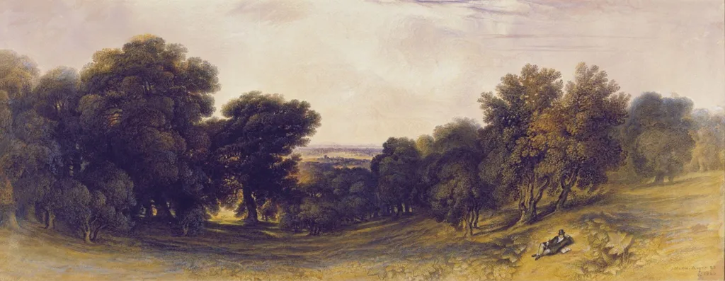 Richmond Park, by John Martin, watercolor, 1843
